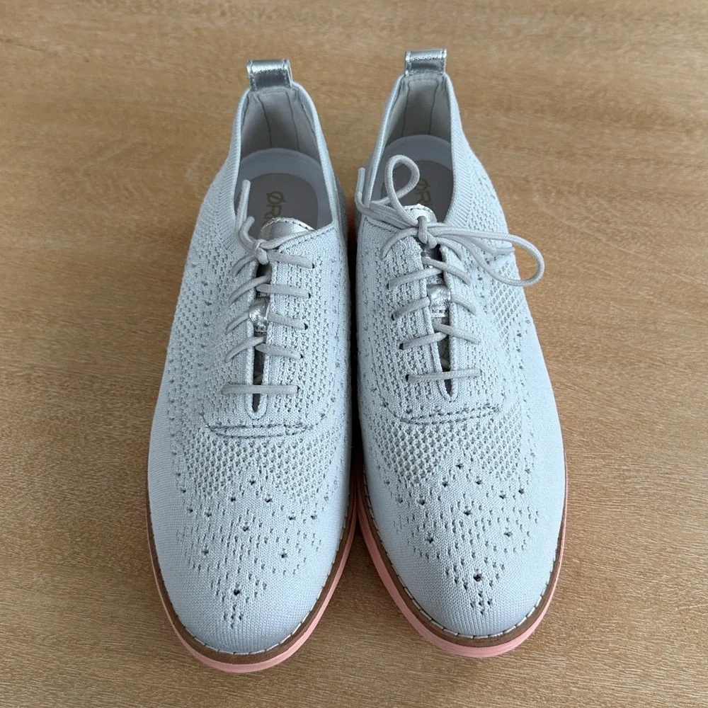 Cole Haan Knit Original Grand Light Grey Oxfords - Picture 1 of 5